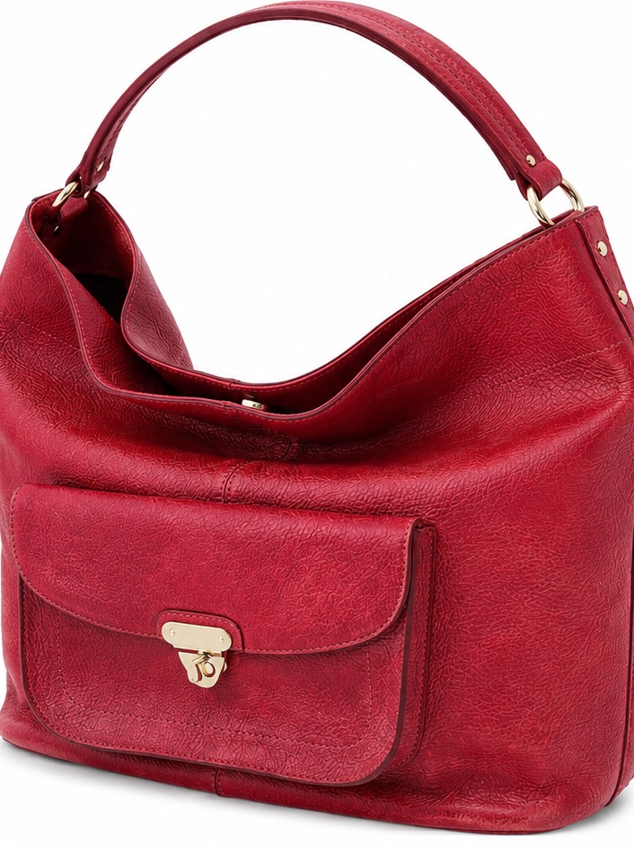 Nwt Vintage Melissa Leather Red Hobo Bag Y2k Quiet Luxury